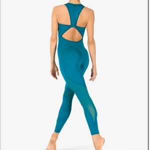 Mariia Womens “Nicoleta” Mesh Leg Insert Tank Unitard